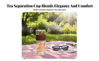 Tea Water Separation Bottle Anti-Scald Double Wall Glass Tea Infuser Double Wall Glass Tumbler for Commuters, Office Workers, Home, Desk, Car