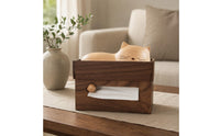 Cat Tissue Box Tabletop Wooden Tissue Box Decorative Home Decor