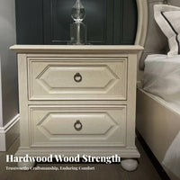 3-Drawer Nightstand Distressed Finish 3-Drawer Carved End Table Vintage design Anti-Tipping Safety for Homeowners, Entryway