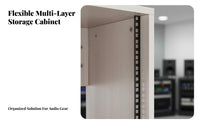 19-Inch Rack Mount Cabinet Heavy Duty AV Equipment Cabinet Audio Component Rack for Audiophiles, DJs, KTV Room, Audio Production Studio