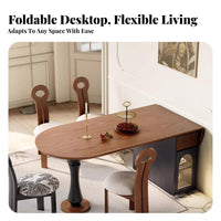 French design Rectangular foldableflap Table centuryera Inspired drop-flap flap Table Foldable Design Dining Furniture Extendable Surface for Homeowners, Apartment Dwellers, Families, Small Spaces, Kitchen