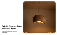 Designer Aesthetic Wabi-Sabi Hanging Light Minimalist Wabi Sabi Hanging Light Adjustable Height Mist Shaped Chandelier Hardwired for Interior Designers, Restaurant Owners, Homeowners, Dining Room, Homestay, Bar Counter, Coffee Shop