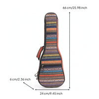 Ukulele Backpack Ethnic-Style Ukulele Bag with Pocket Woven for Students, Travel, Lessons, Rehearsals