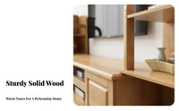 Sturdy Construction Extendable TV Cabinet Versatile Chinese Aesthetic Media Cabinet Rounded Corners Solid Wood Entertainment Unit Easy Assembly