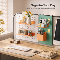 Pegboard Organizer for Office Desk Divider, Wall Mounted Peg Boards with Accessories, Iron Partition Storage for Workers