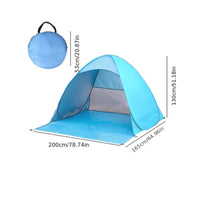 Protection Quick-Setup Beach Tent Water-Resistant Automatic Sun Shade Ventilated Portable Beach Shelter for Families, Couples, Park, Camping, Fishing