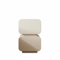 Modern design Wavy Front Nightstand With Storage Drawer Bedroom Furniture effortless Glide Drawers Bedside Table Gold highlights for Homeowners, Interior Decorators, Students, Guest Room, Study