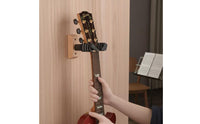 Space Saving Self-Locking Guitar Wall Hanger Easy Installation Wooden Base Guitar Hook Foam Padded Musical Instrument Accessory for Guitarists
