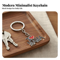 I Love Mom Dad Keychain Mother's Day Gift Parent Appreciation Key Fob Zinc Alloy
