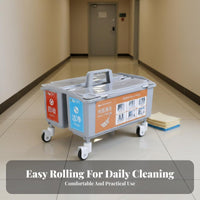 Commercial Cleaning Cart Heavy-Duty Multi-Shelf Cleaning Trolley Large Capacity Janitor Cart with Bag for Janitors, Shopping Malls, Schools