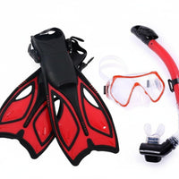 snorkels Facepiece and Fins Set Anti-Leak Design snorkels Facepiece Fin Set Purge Valve 3 Piece Diving Equipment for Beginners, Young People, Travel