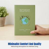 Recycled Leather Notebook, GRS Certified, Litchi Texture, Custom Monogram, Eco-Friendly Stationery