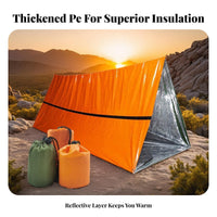 Compact PE Survival Shelter Waterproof Thermal Survival Tent Windproof for Survivalists, Backpackers, Camping, Backpacking, Hiking