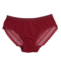 Women's Knickers Plus Size Lace Trim Panties with Ice Silk Material, Low Rise Seamless Ladies Underwear for Everyday Comfort
