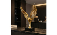 Eagle Statue with Base Gilded Eagle Sculpture Decorative Bird Figurine Glossy Bird Statue Tabletop for Homeowners, Living Room