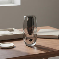 Tinted Glass Vase Minimalist Glass Vase Home Decor for Tabletop, Entryway