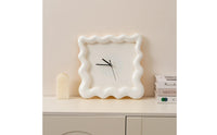 No Numerals Wavy Border Wall Clock Decorative Square Wall Clock for Living Room