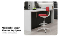 Modern and design Adjustable Saddle Stool Built-in Footrest Bar Chair Comfortable Seat Seating Furniture 360-Degree rotating for Business Owners, Design aficionados, Reception Area, Kitchen, Dining Room, Parties