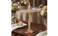 Candlestick with Fluted Base Polished Taper Candle Holder Fluted Candlestick Holder Sturdy Versatile for Dining Tables