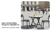 Foldable Design Collapsible Cafe Table Weather-Resistant Household Furniture Indoor & Outdoor Versatility Space-Saving for Small Families, Apartment Dwellers, Balcony, Garden, Backyard, Kitchen