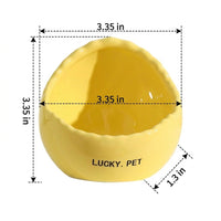 Ceramic Bird Feeder and Waterer, Small Eggshell Bird Feeder with Freestanding Design, Indoor or Outdoor Container for Bird Cage Use