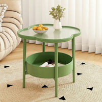 Side Table Compact Side Table with Shelf Low-Profile Furniture for Living Room, Bedside