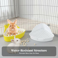 Small Pet Toilet Mess-Containment Small Pet Potty Tray Anti-Tip Guinea Pig Potty Tray for Bunnies