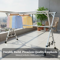 Rust-Resistant Cross-Frame Clothes Horse Sturdy and Long-Lasting Foldable Drying Rack Heavy Duty Foldable Clothes Horse Easy to Assemble for Apartment Dwellers, Homeowners, Families, Balcony, Outdoor, Indoor, Bedroom