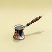 Handmade Turkish Coffee Pot Floral Pattern Copper Cezve