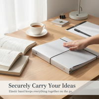 B5 26-Hole PP Frosted Transparent Binder with Strap for Loose Leaf Refills