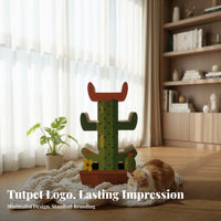 Sturdy & Stable Base Cactus Cat Tree Easy Assembly Cactus Cat Scratcher Pet Activity Center for Cats, Kittens, Indoor, Living Room, Bedroom, Home