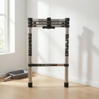 Stainless Steel Telescopic Straight Ladder Portable Telescopic Ladder Lightweight Anti-Slip for Homeowners, Diyers, Home Maintenance, Closet Storage