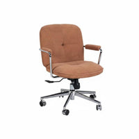 Height Adjustable Upholstered Swivel Armchair Modern Aesthetic Upholstered Computer Seat Soft Padding Desk Chair Ergonomic Design for Gamers, Students, Adults, Study Room, Bedroom, Dressing Table