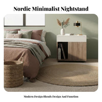 Minimalist Design Nightstand with Drawers Nordic Aesthetic Single-Drawer End Table Modern aesthetic Household Furniture space-saving Size for Apartment Dwellers, Students, Homeowners, Bedroom, Bedside, Dorm Room, Office