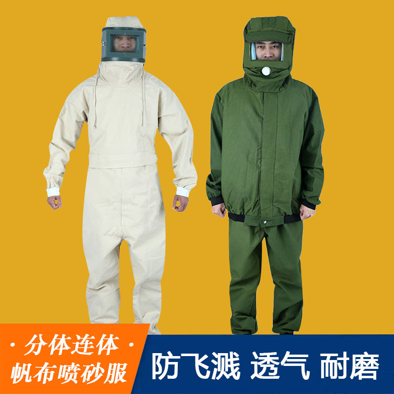 Men's Sandblasting Protective Suit - Polyester Blend Workwear Set