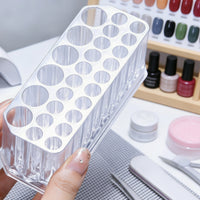 Nail Brush Holder with 26 Holes Clear Nail Brush Holder Pen Organizer Transparent Pen Display Stand Upright for Artists, Vanity