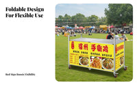 Street Vending Cart Multi-Functional Foldable Snack Stall With Wheels Street Mobile Vending Unit for Small Business Owners, Entrepreneurs