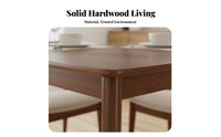 Minimalist Design Solid Wood Square Table Space-Saving Small Square Dining Table No Veneer Home Furniture Stable and Sturdy for Families, Couples, Homeowners, Breakfast Nook