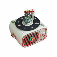 Built-in Alarm Timepiece Miniature Phonograph Player Karaoke Set Retro Design Mini Karaoke Set with Vocal Transmitter Wireless Vocal Transmitters Bluetooth Speaker Rechargeable for Music Lovers, Teenage Girls, Gifting Occasions, Bedroom, Parties