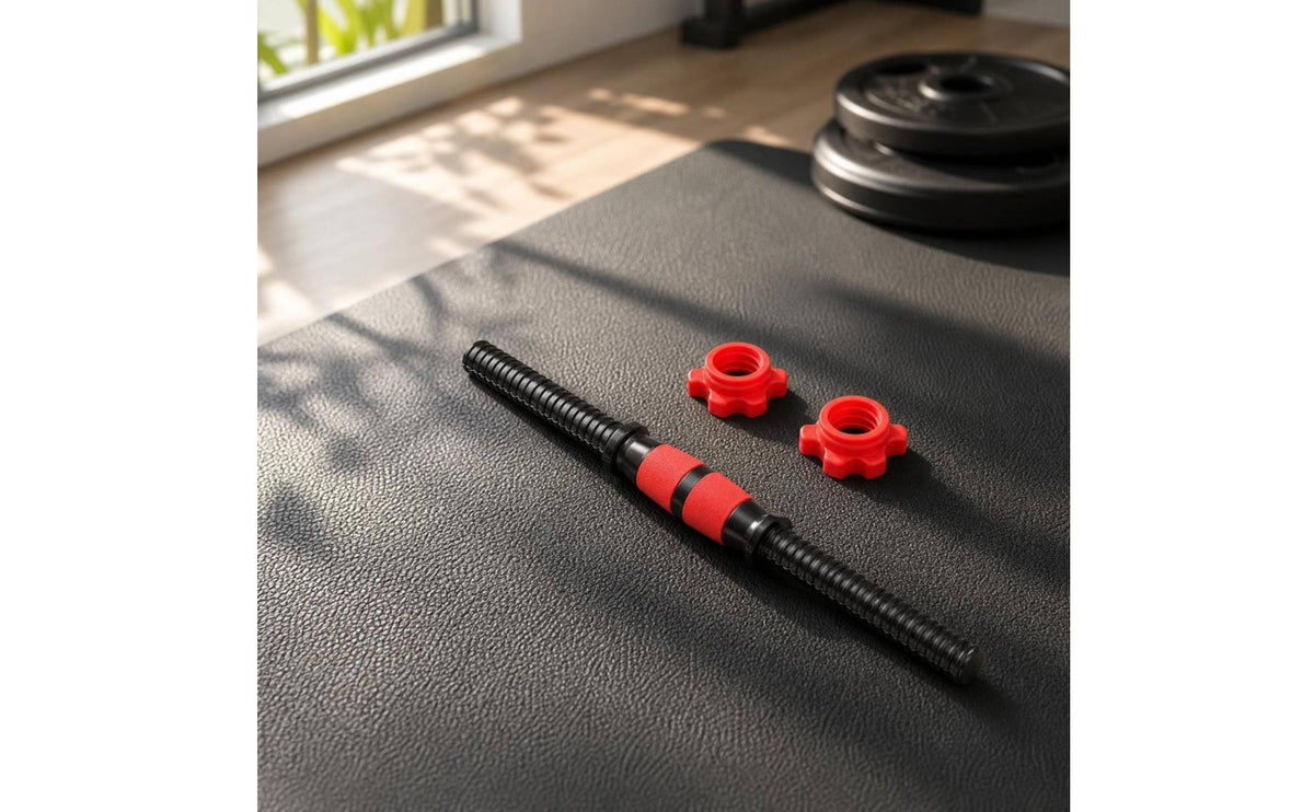 Dumbbell Connecting Rod Anti-Slip Dumbbell Extension Bar with Locking Nuts Textured for Weightlifters, Home Gym
