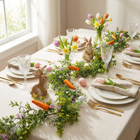 Carrot and Egg Vine Flexible Design Easter Garland Easy to Hang Easter Egg Garland for DIY Crafters, Families, Table Centerpiece, Doorway, Mantelpiece