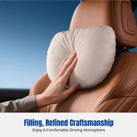 Synthetic Bio-Fiber Car Headrest Pillow, Suede Neck Support, Universal, Ergonomic, Four Seasons