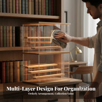 Clear Acrylic Display Box Space Saving Particles Proof Figurine Showcase Lighted Acrylic Display Box Easy Assembly for Desk