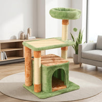 Kitten Tree Activity Center with Condo, Thick Sisal Cord Scratching Furniture, Compact Indoor Tree for Multiple Small Kittens