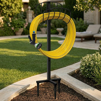 Garden Hose Stand Metal Freestanding Hose Rack Organizer Outdoor Heavy Duty for Gardeners, Yard, Patio
