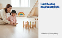 Wooden Bowling Toy for Kids, Educational Indoor Game, Colorful Set for Boys and Girls