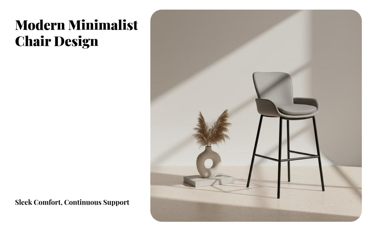 Comfortable Padded Seat Light Luxury Bar Stool Built-in Footrest Modern High Stool Curved Backrest Upholstered Bar Chair Ergonomic Back Support for Cafe Owners, Homeowners, Interior Designers, Counter, Restaurant, Dining Room