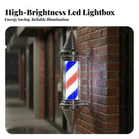 Illuminated Hair Pole Waterproof Rotating Hair Shop Lamp Wall Mounted Striped Pole High Brightness Business Signage
