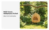 Handwoven Woven Bird Nest Imitation Rattan Hanging Bird Nest Dome-Shaped Birdhouse Open Front