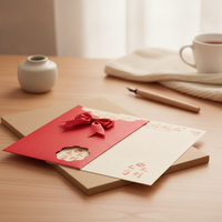 Chinese Style Inspirational Greeting Card Set with Envelope and Letter Paper for 18th Birthday